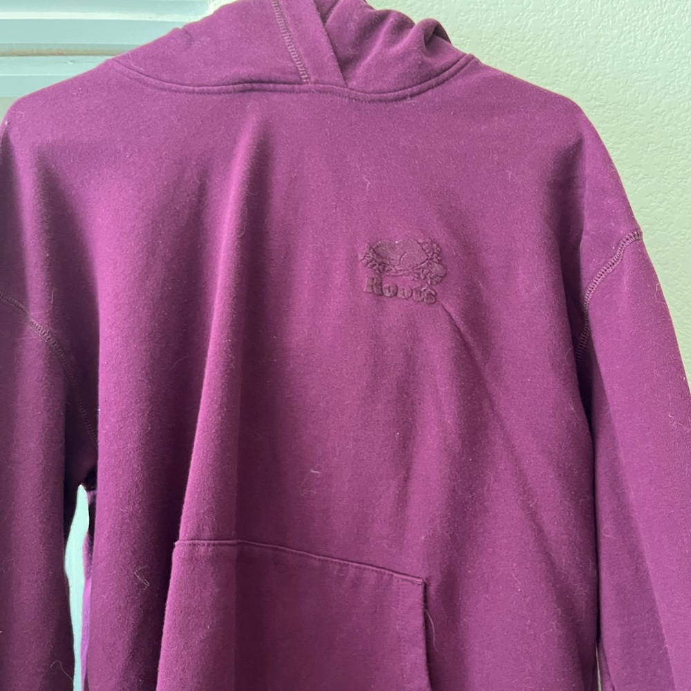 Roots Organic Cooper Hoodie Purple Maroon Small